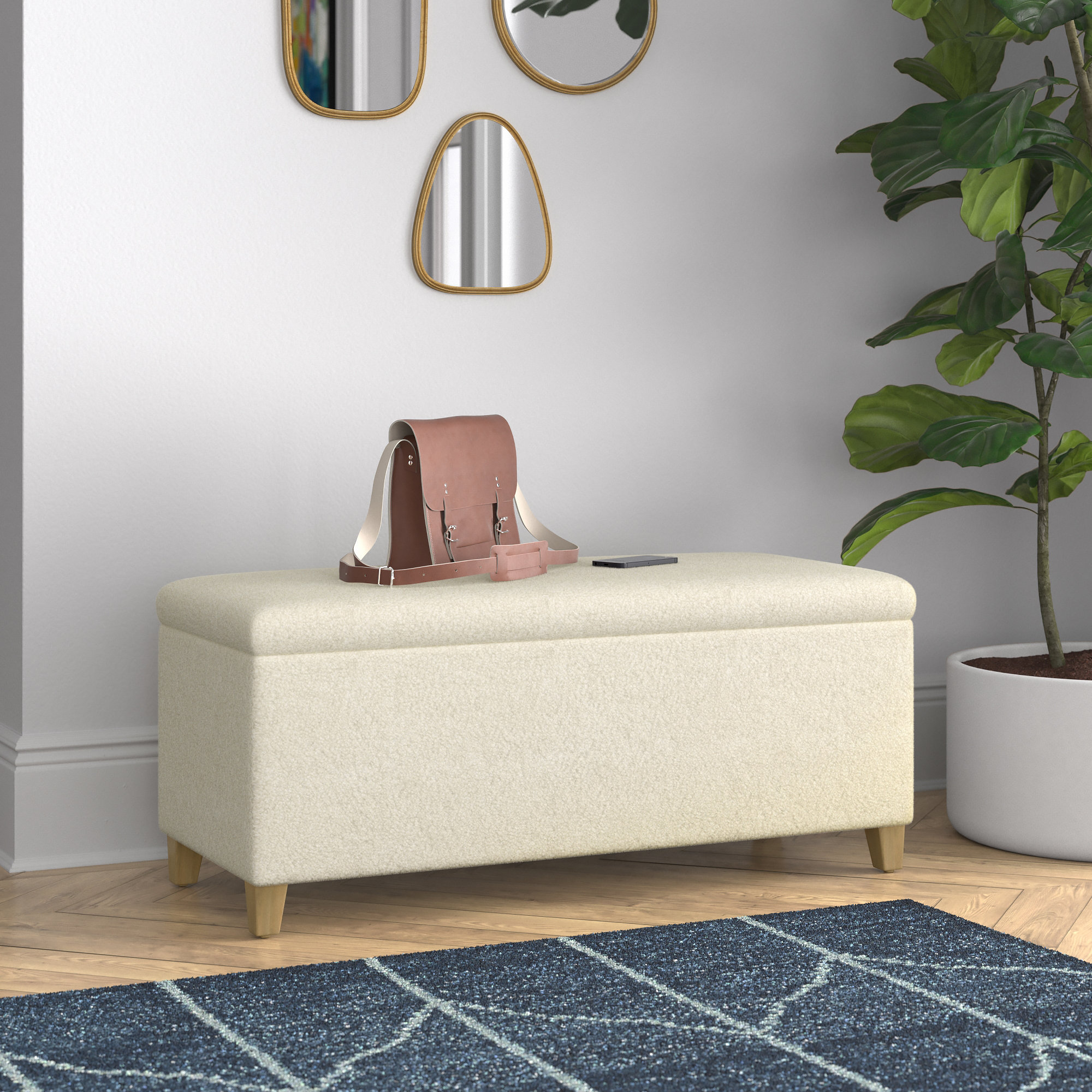 Mercury Row Peele Upholstered Flip Top Storage Bench Reviews Wayfair